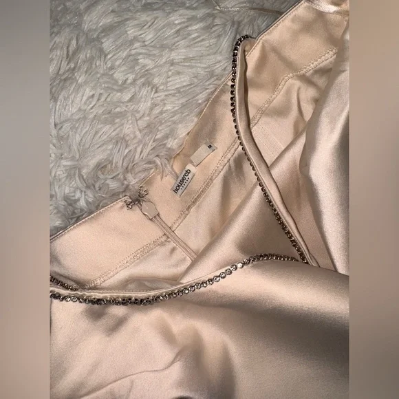 New HOUSE OF CB 'Margiela' Ivory Crystallised Midi Dress sz M - Picture 6 of 11